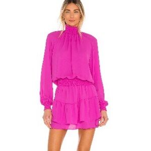 krisa Turtleneck Ruffle Skirt Dress